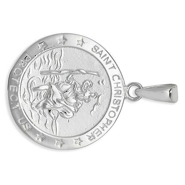 Sterling Silver St Christopher Pendant 925 British Made All Chain Lengths 
