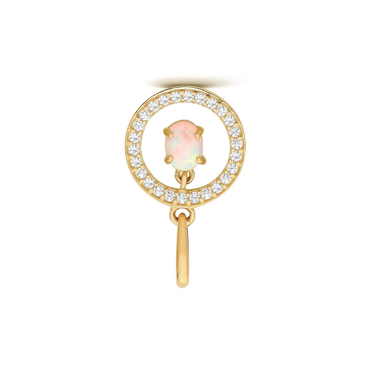 Natural Halo Opal 9ct Yellow Gold Pendant 375 Hallmarked All Chain Lengths