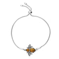 Amber Bumble Bee Bracelet Solid Sterling Silver 925 Hallmarked British Made