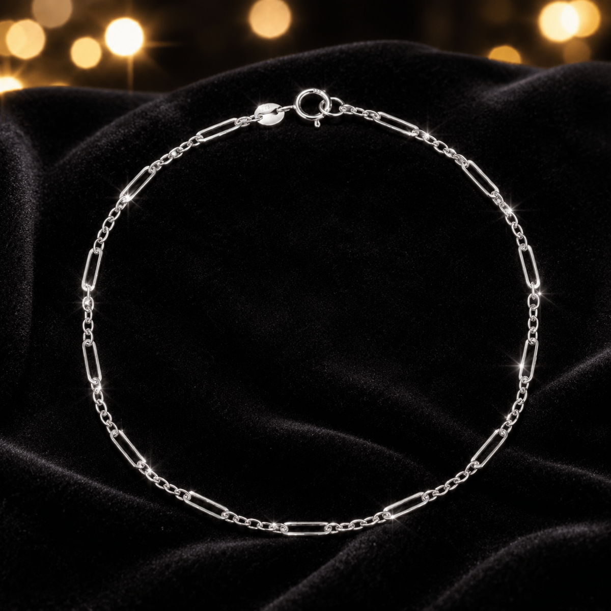 Mixed Length Bracelet In 9ct White Gold 375 Hallmark British Made Brand New