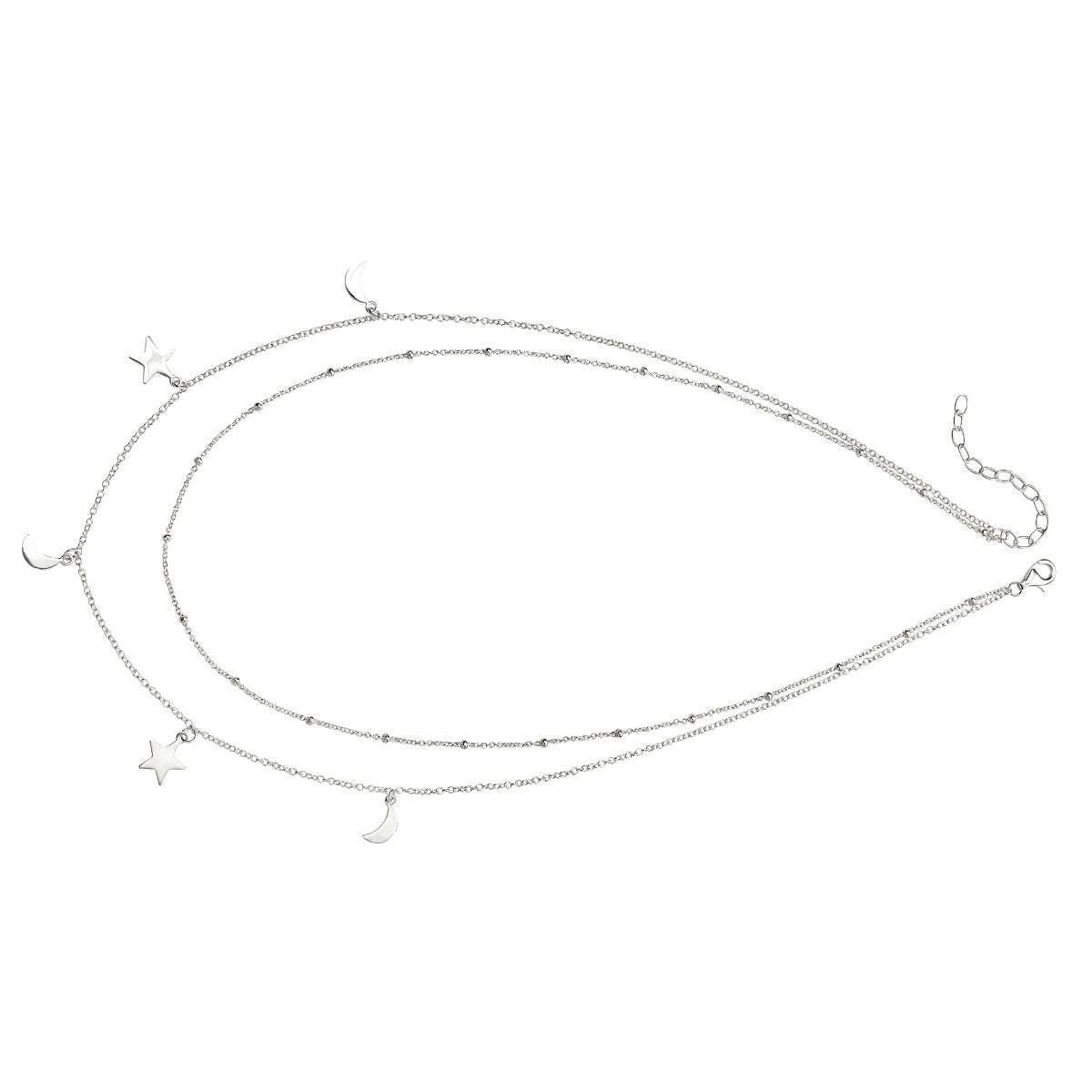 Star & Moon Chain Necklace Sterling Silver 925 Hallmarked Brand New Boxed