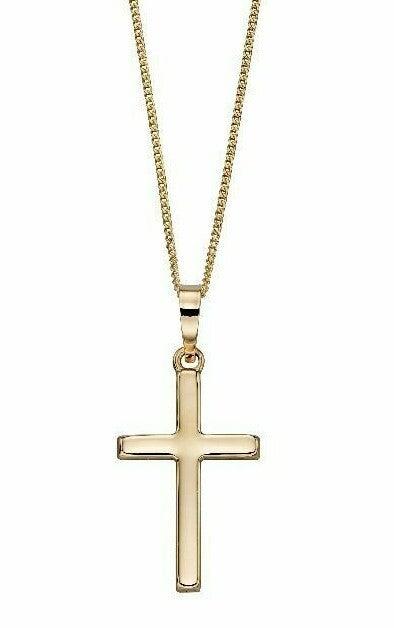 9ct Yellow Gold Cross Pendant Cross 375 Hallmarked British Made Brand New