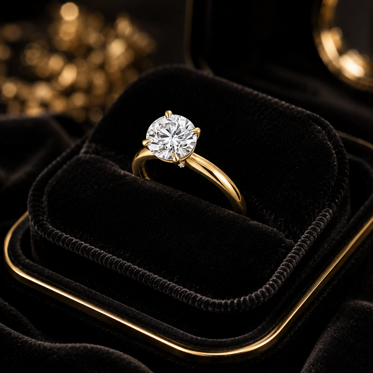 13 Lab-Grown Diamond Engagement Ring 18ct Yellow Gold Hallmarked Sizes J - Q