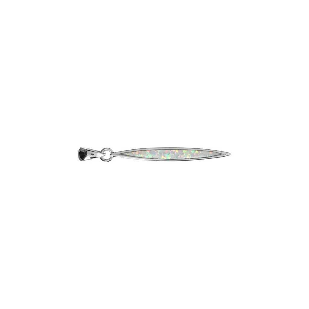 White Opal Marquise Drop Pendant Sterling Silver 925 Hallmark  All Chain Lengths
