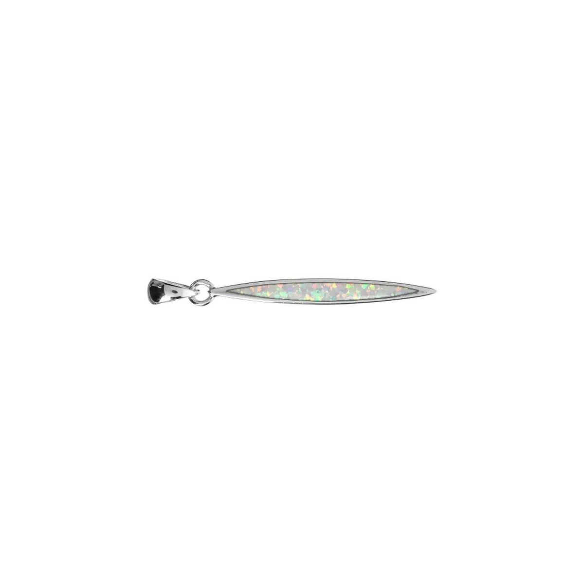 White Opal Marquise Drop Pendant Sterling Silver 925 Hallmark  All Chain Lengths