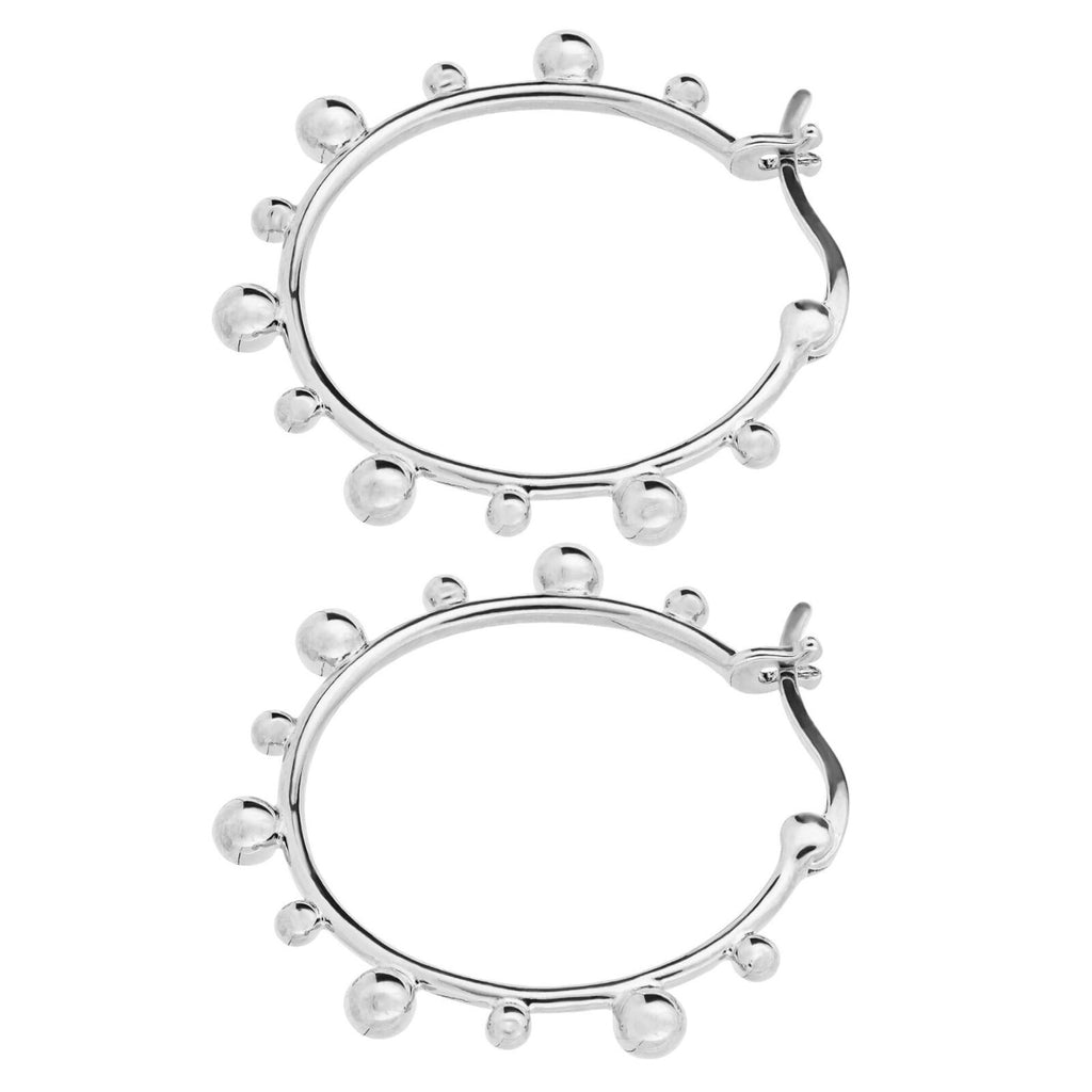 Ball Hoop Earrings Sterling Silver 925 Hallmarked British Made Brand New Boxed