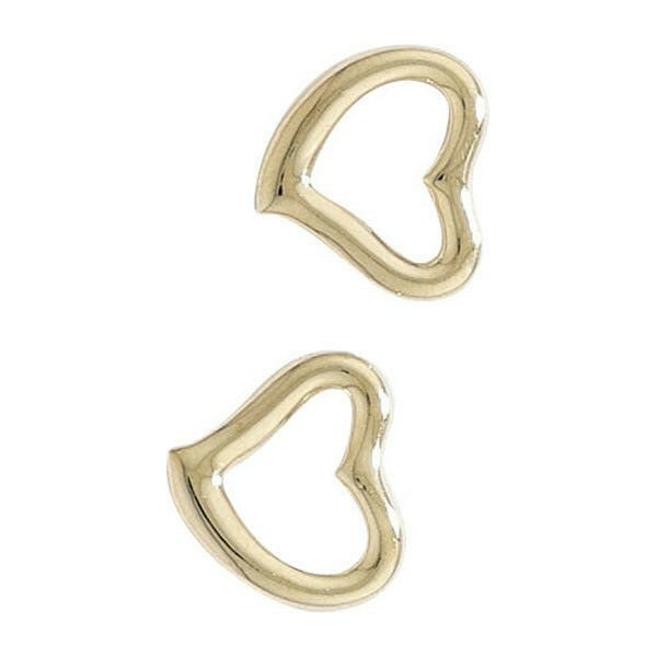 Open Heart Stud Earrings 9ct Yellow Gold Hallmarked Brand New Boxed