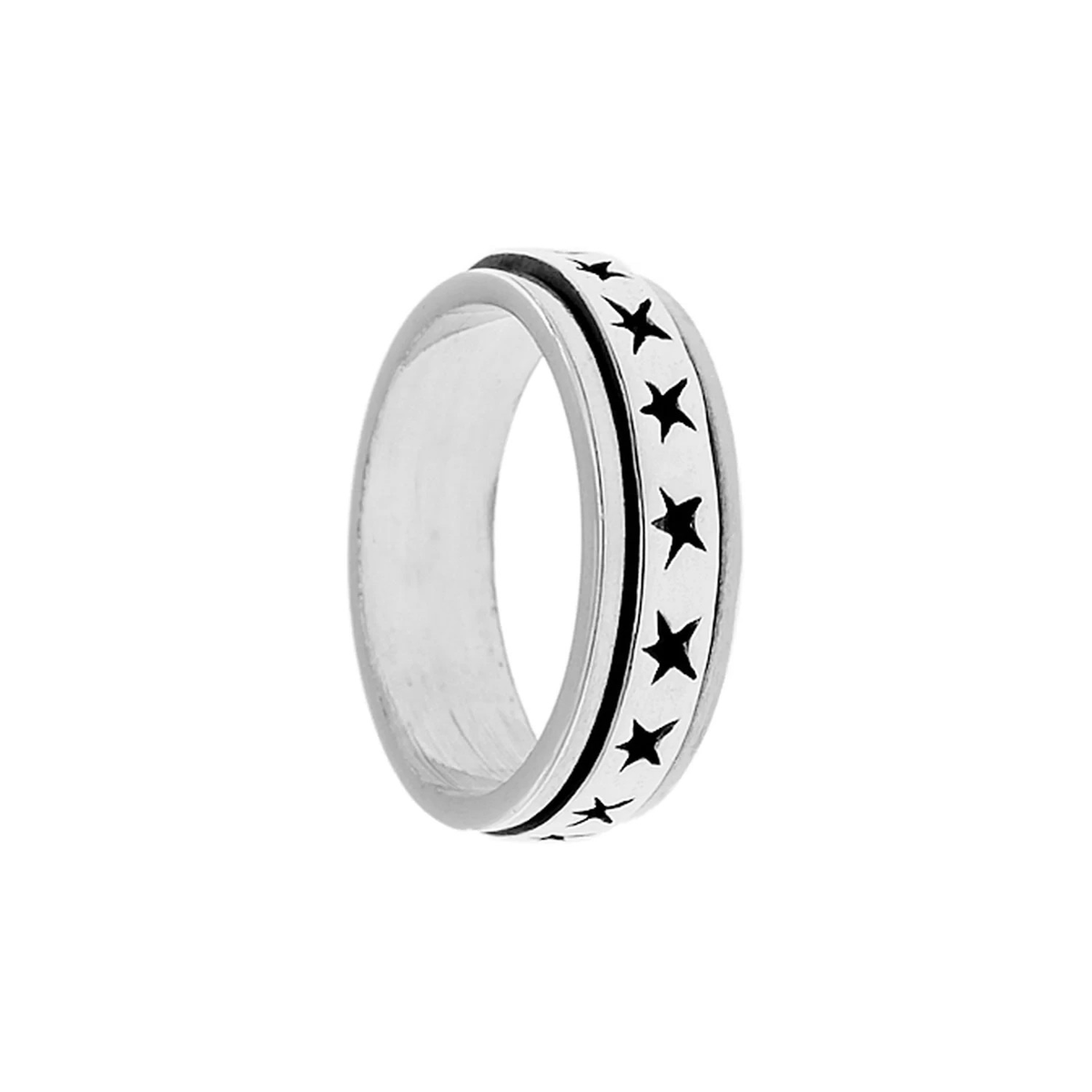 Star Spinner Ring Sterling Silver 925 Hallmarked British Made Size L - R