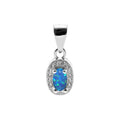 Halo Opal Pendant Sterling Silver 925 Hallmarked All Chain Lengths Brand New