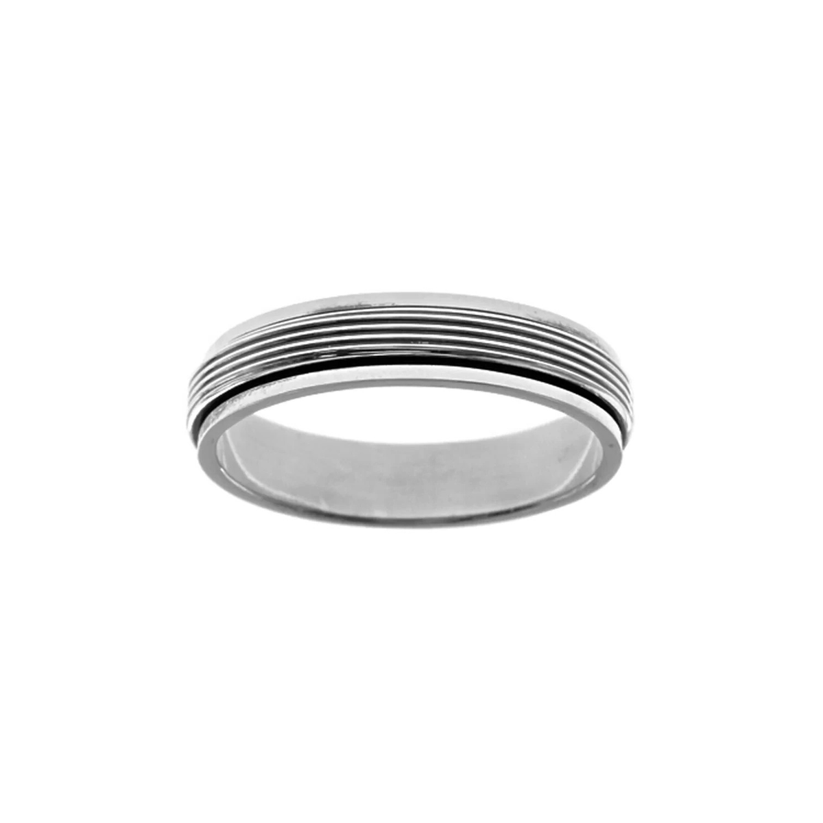 Mens Sterling Silver Ridged Spinner Rotating Ring 925 Hallmarked Sizes W - Z +1