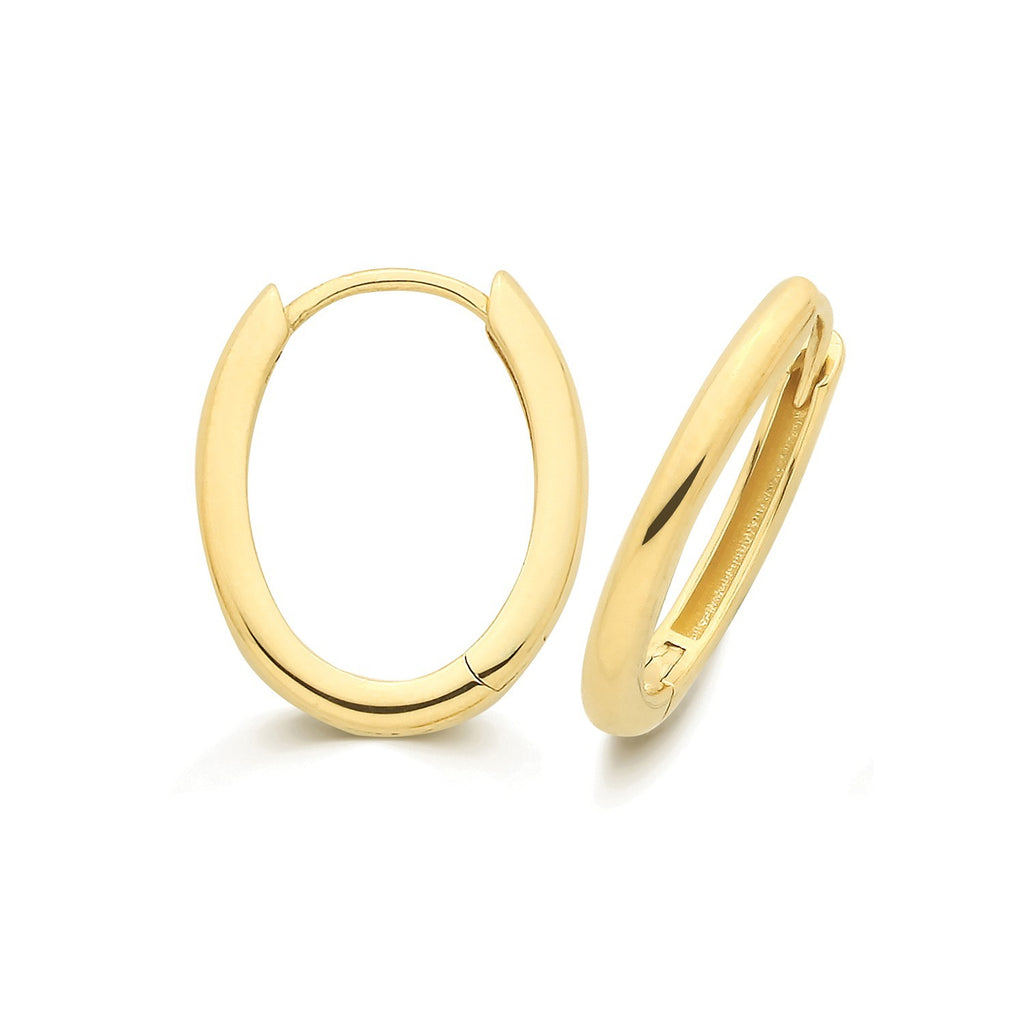12mm 9ct Yellow Gold Hoop Earrings British Made 375 Hallmarked Brand New Boxed
