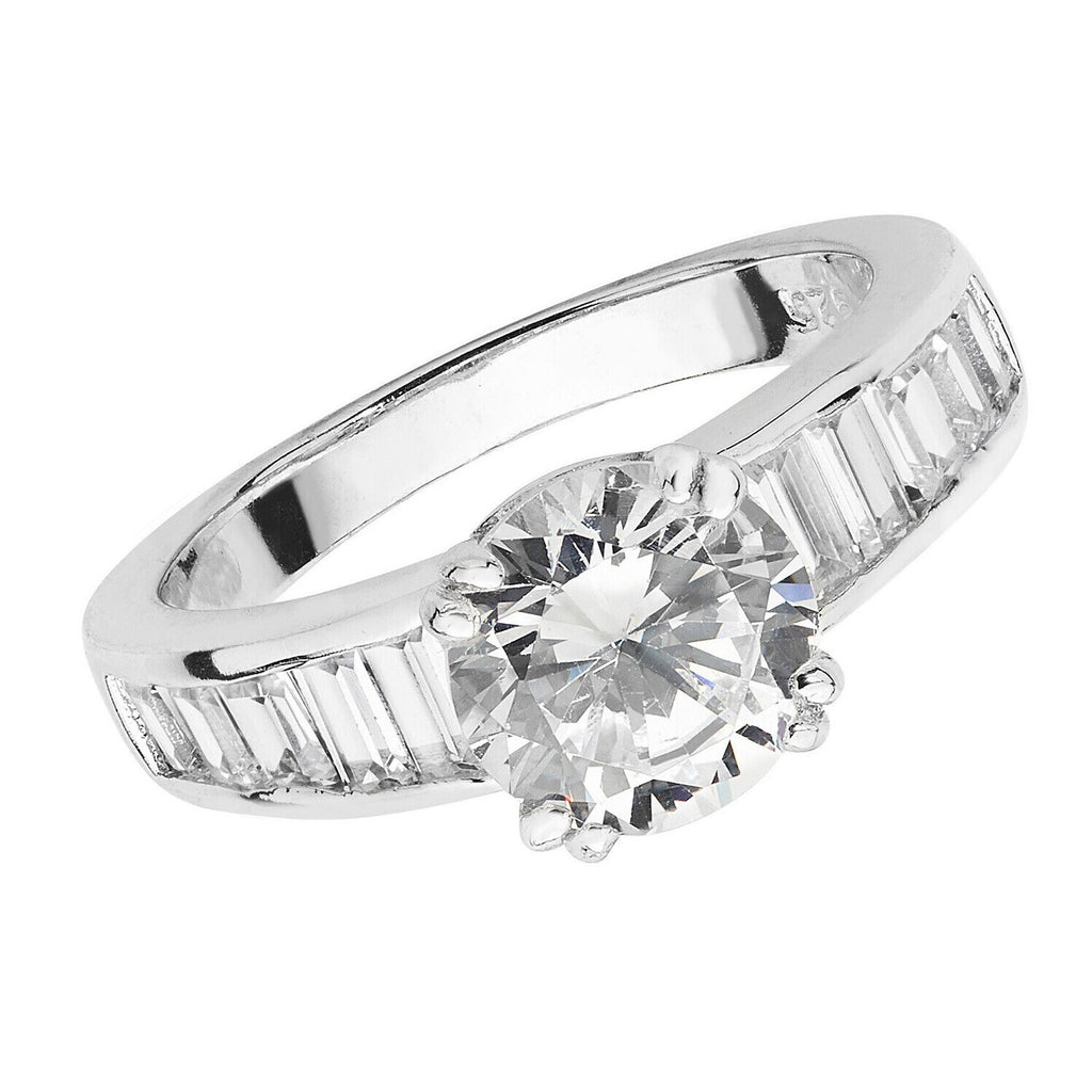 Sterling Silver Solitaire Ring Engagement Gemstone 925 Hallmarked Size L - T