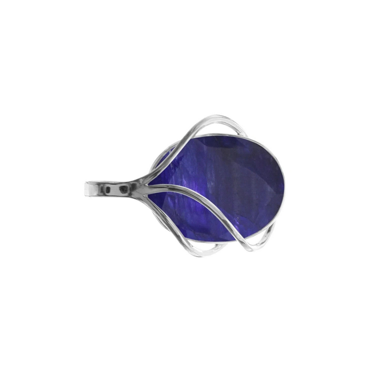 Oval Vined Sapphire Pendant Sterling Silver 925 Hallmarked All Chain Lengths