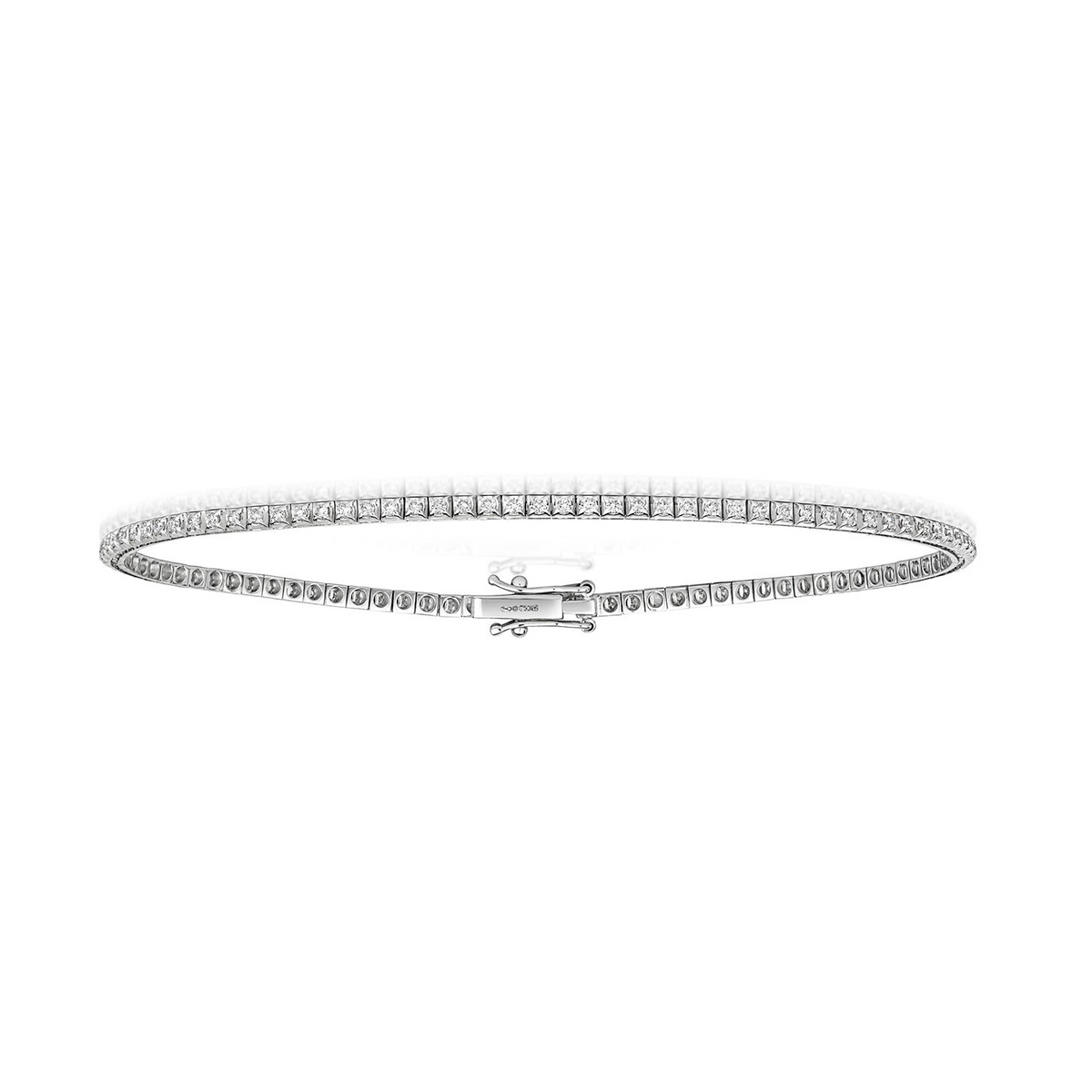 Natural Diamond 18ct White Gold Tennis Bracelet 375 Hallmarked British Made