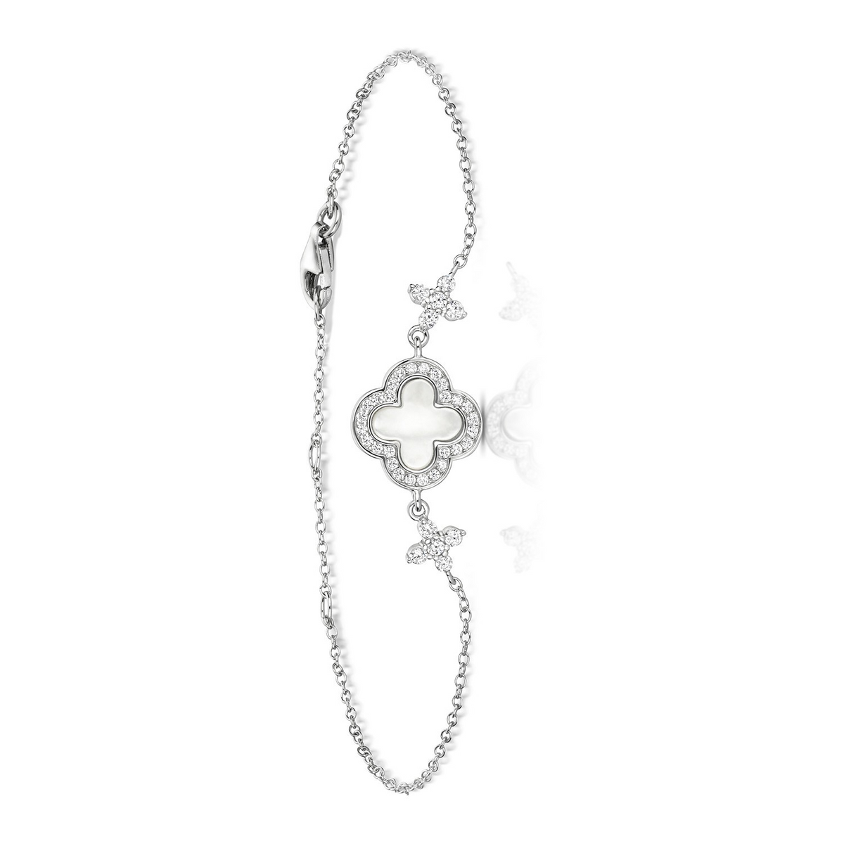 Quatrefoil Mother Of Pearl Bracelet Sterling Silver 925 Hallmark Brand New Boxed