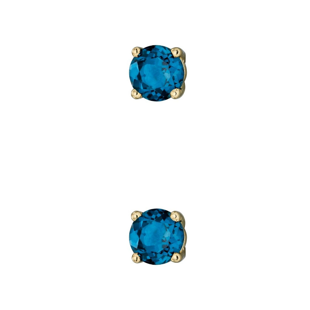 Natural Topaz December Stud Earrings 9ct Yellow Gold 375 Hallmarked British Made