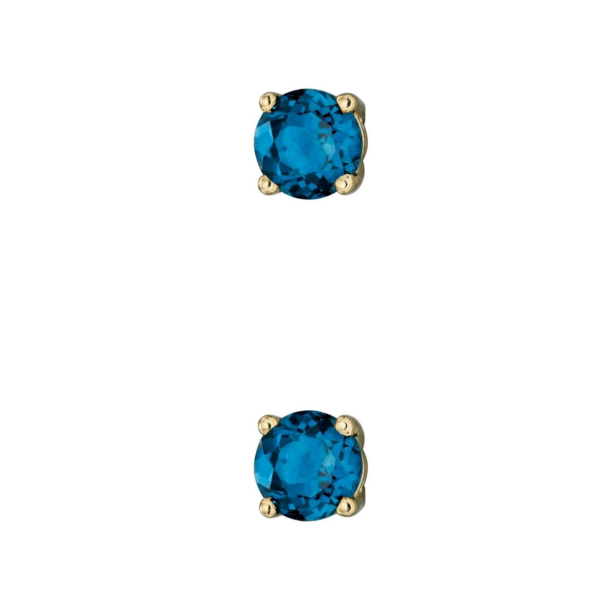 Natural Topaz December Stud Earrings 9ct Yellow Gold 375 Hallmarked British Made