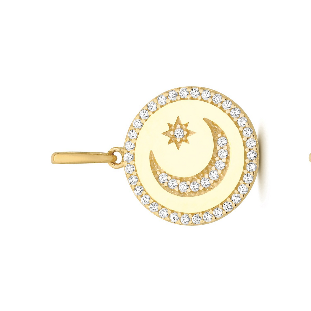 Star & Moon 9ct Yellow Gold Pendant 375 Hallmark British Made All Chain Lengths