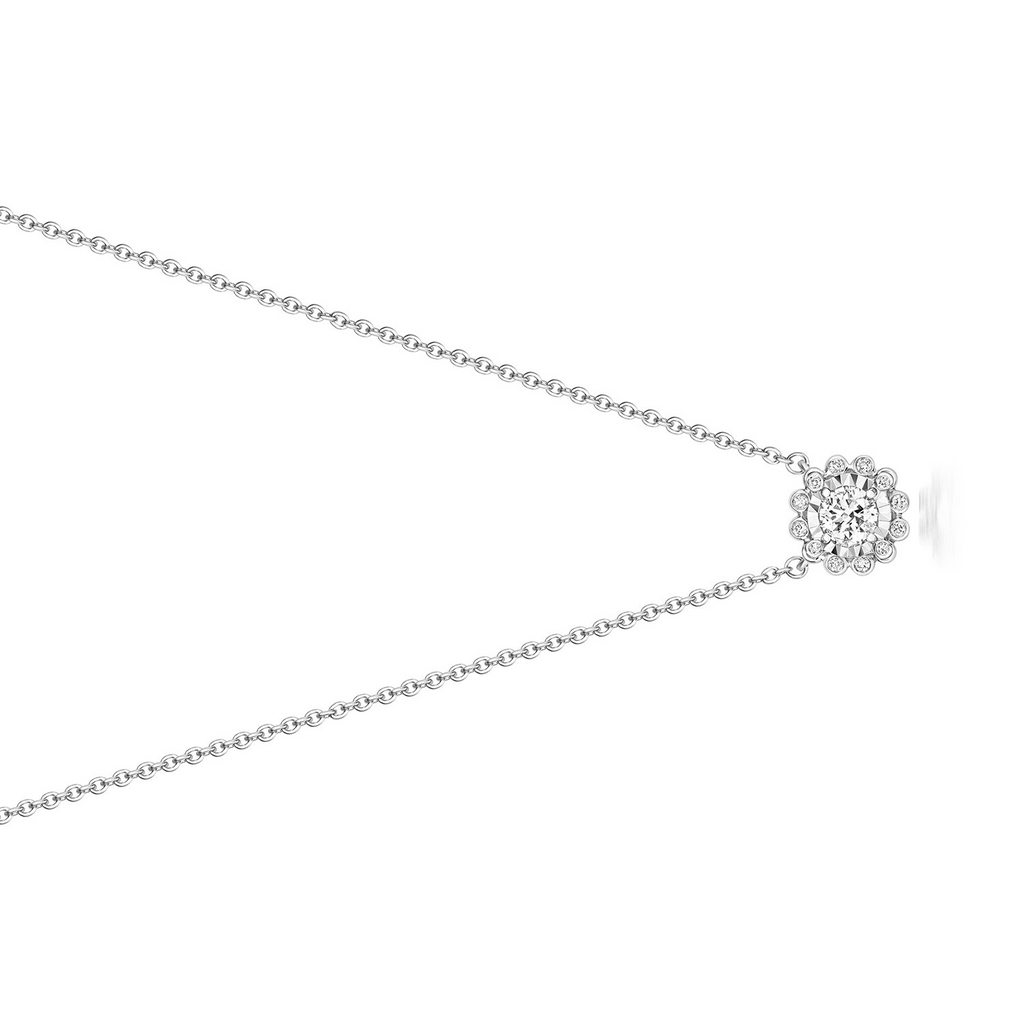 13 Natural Diamond illusion Necklace 18ct White Gold Hallmarked British Made