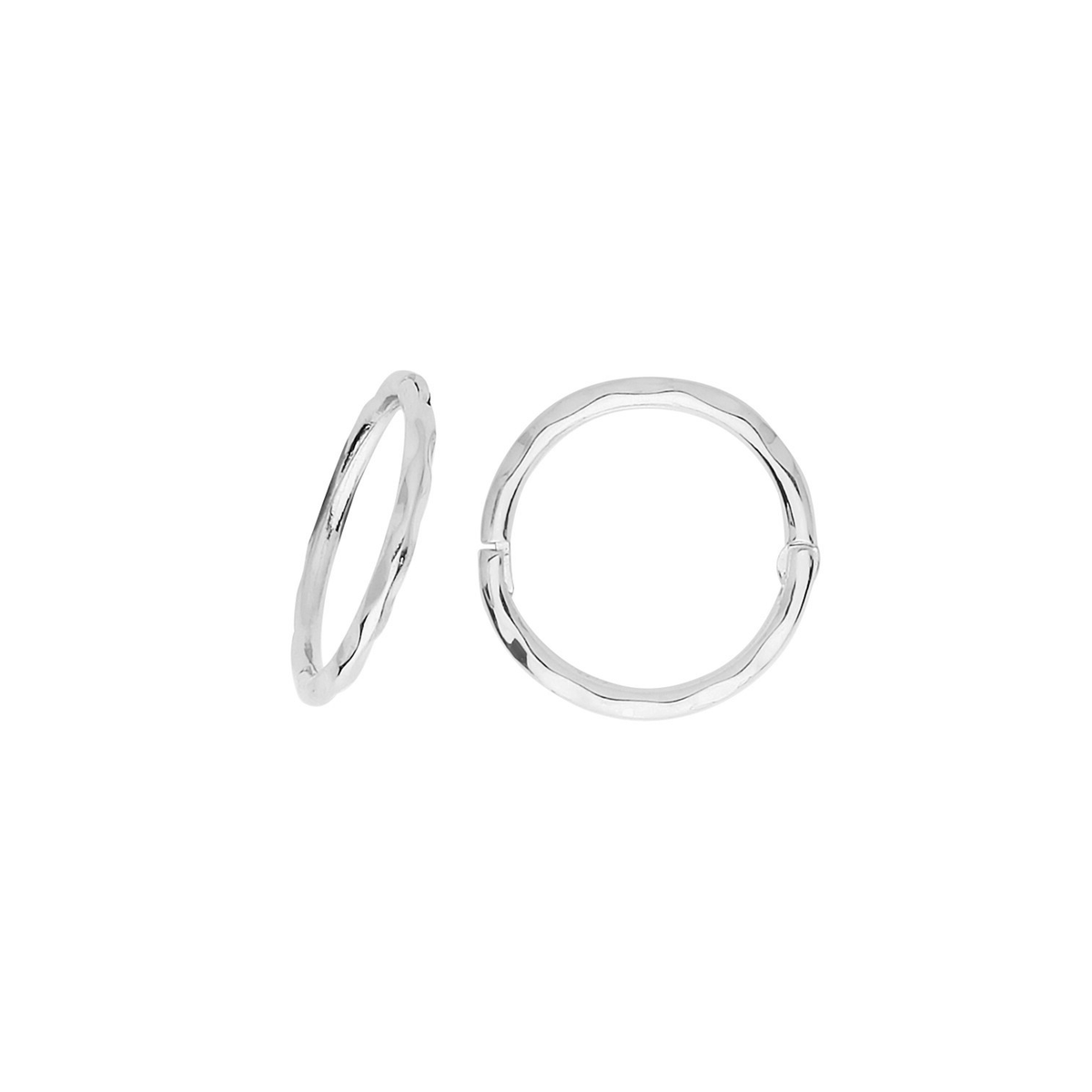 9ct White Gold 10mm Hoop Earrings British Made 375 Hallmarked Brand New Boxed