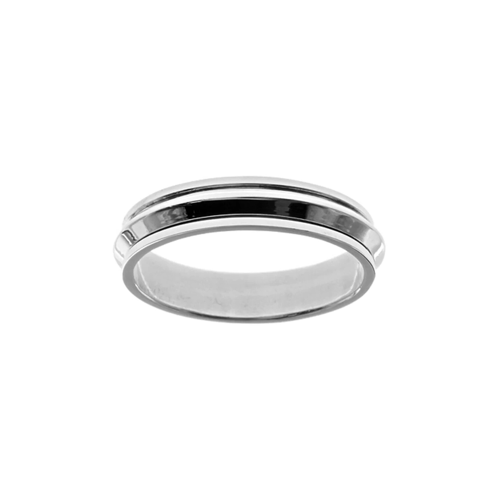 2 Tone Spinner Ring Sterling Silver 925 Hallmarked British Made Size J - T