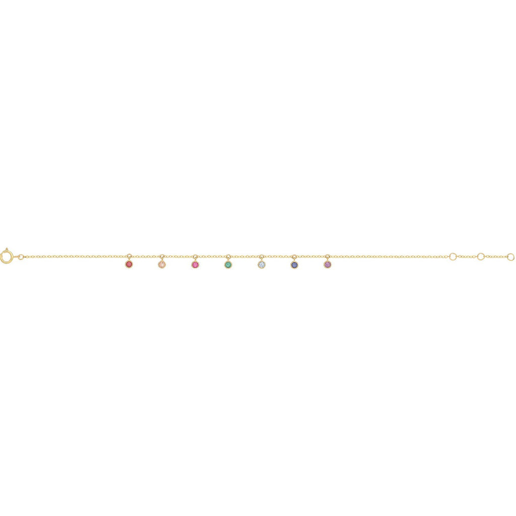 Flush Gemstone Necklace and Bracelet Set 9ct Yellow Gold 375 Hallmarked