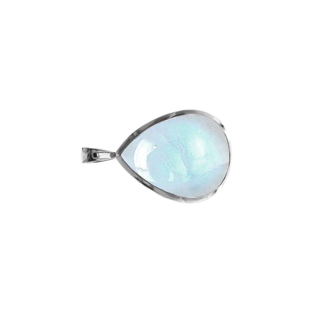 Natural Moonstone Teardrop Pendant Sterling Silver Hallmarked All Chain Lengths
