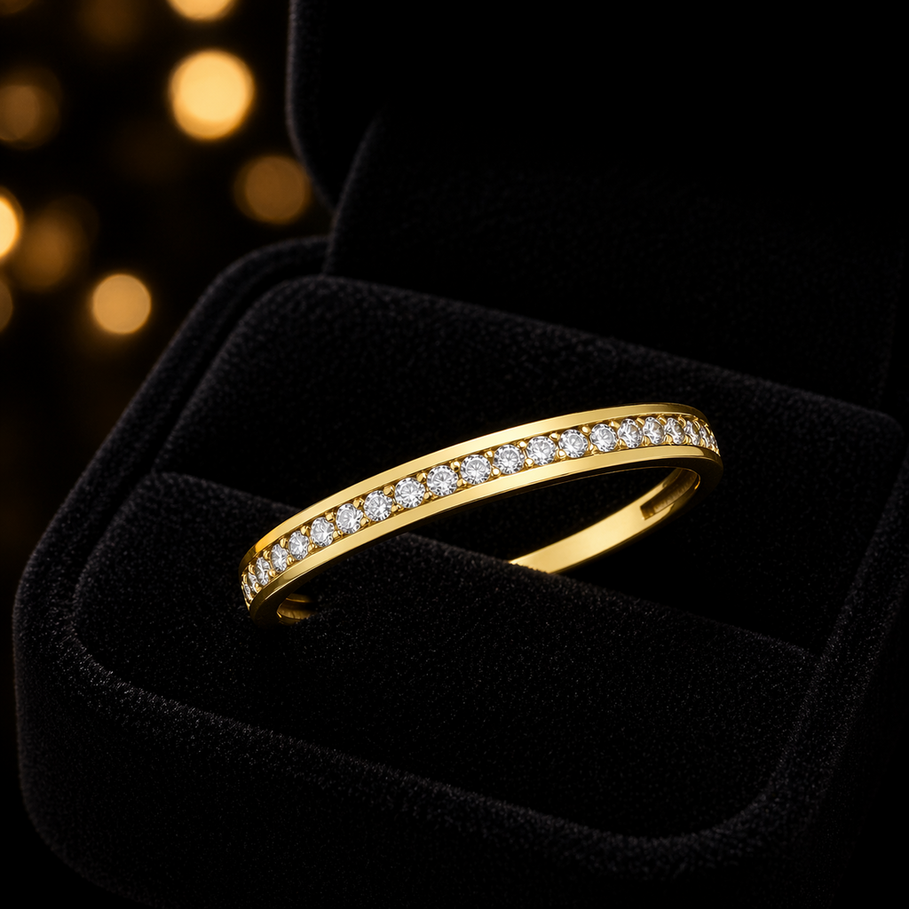 Eternity Ring 9ct Yellow Gold Hallmarked Sizes J - T British Made Brand New