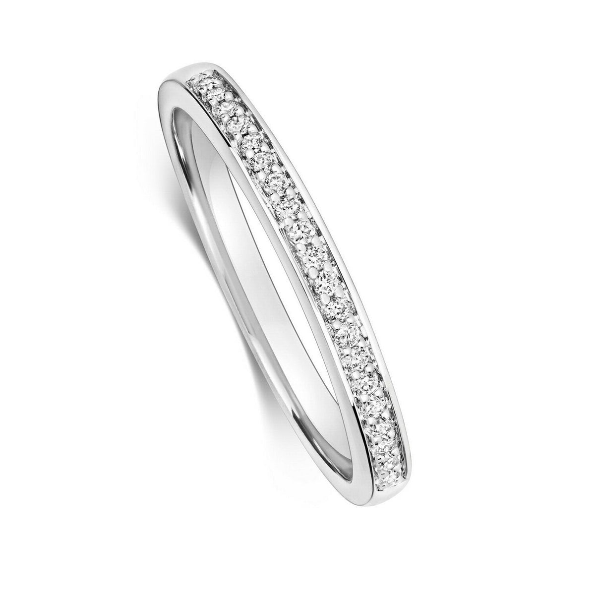 Natural Diamond Eternity Ring 9ct White Gold Hallmarked Sizes J - Q British Made