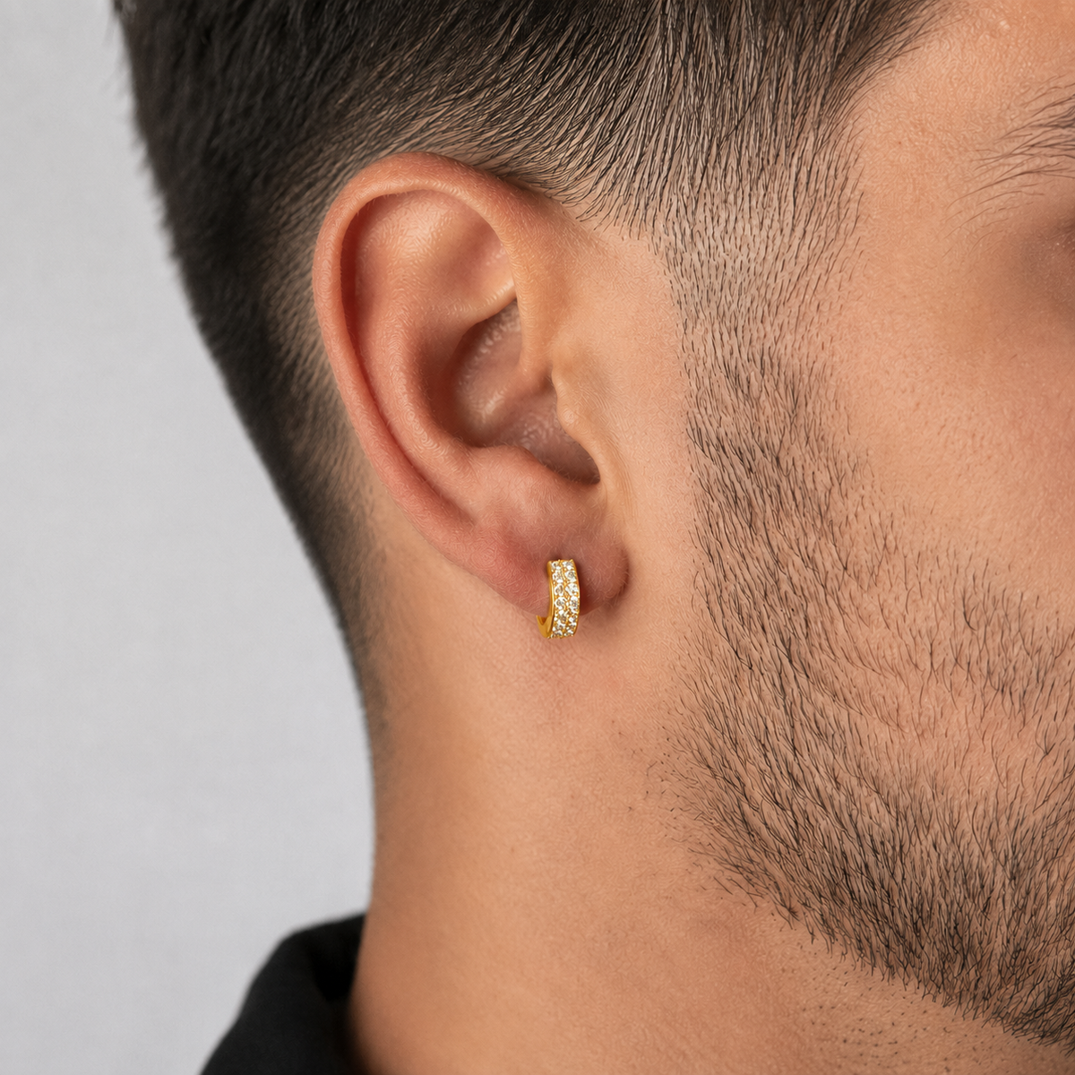 Mens Huggie Hoop Earring 9ct Yellow Gold Gents 375 Hallmarked Brand New Boxed