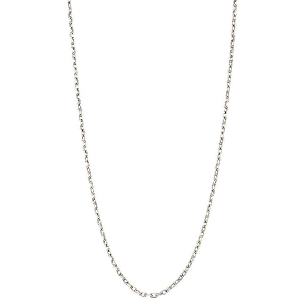 Diamond Cut Trace Chain Necklace 9ct White Gold 375 Hallmarked British Made 61cm