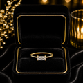 Baguette Ring 14ct Yellow Gold Plated Hallmarked British Made Size L - Q