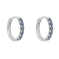 6 Stone Sapphire Hoop Earrings 9ct White Gold 375 Hallmarked British Made