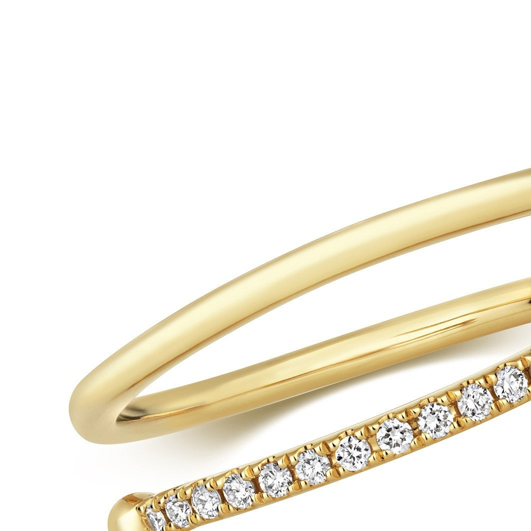 16 Natural Diamond Sprial Ring 18ct Yellow Gold Hallmarked Sizes J - Q