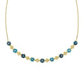 9ct Yellow Gold Blue Topaz Necklace 375 Hallmarked British Made Brand New Boxed