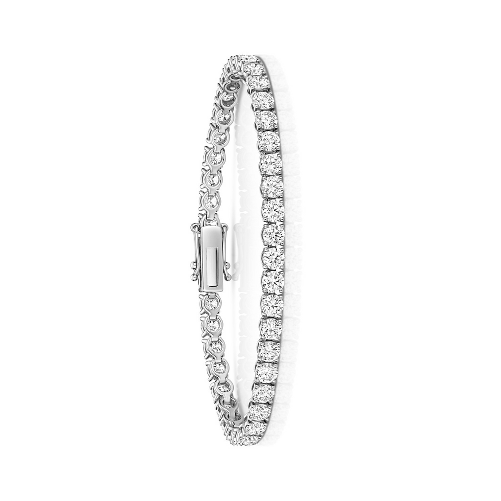 Lab Grown Diamond 18ct White Gold Tennis Bracelet Hallmarked British Made