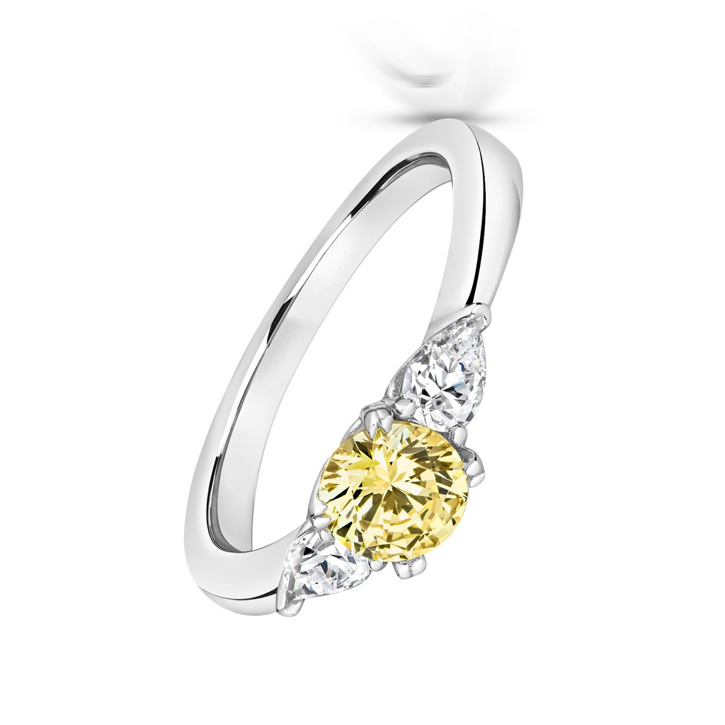 Round Citrine Ring Sterling Silver 925 Hallmarked Sizes I - P British Made