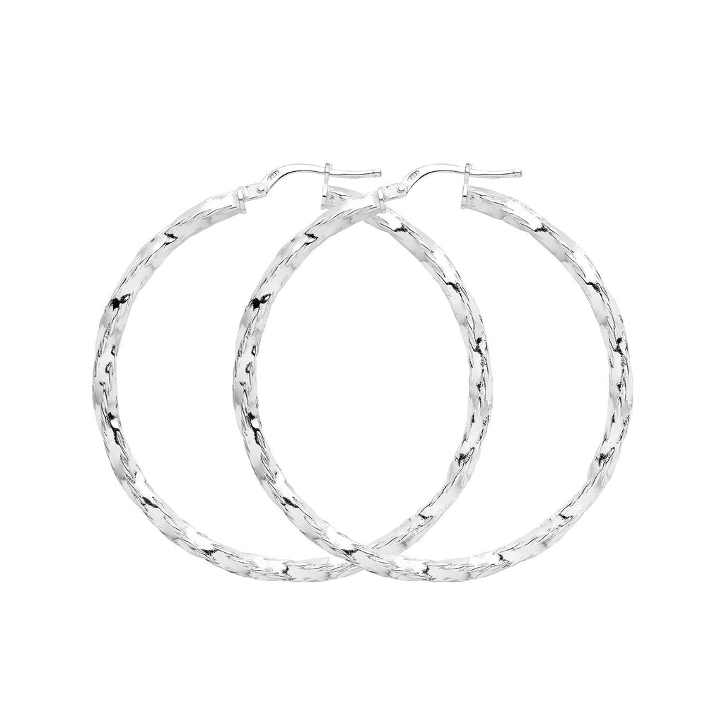 Hinged DC Sterling Silver Hoops 925 Hallmarked 10mm - 60mm Diameter