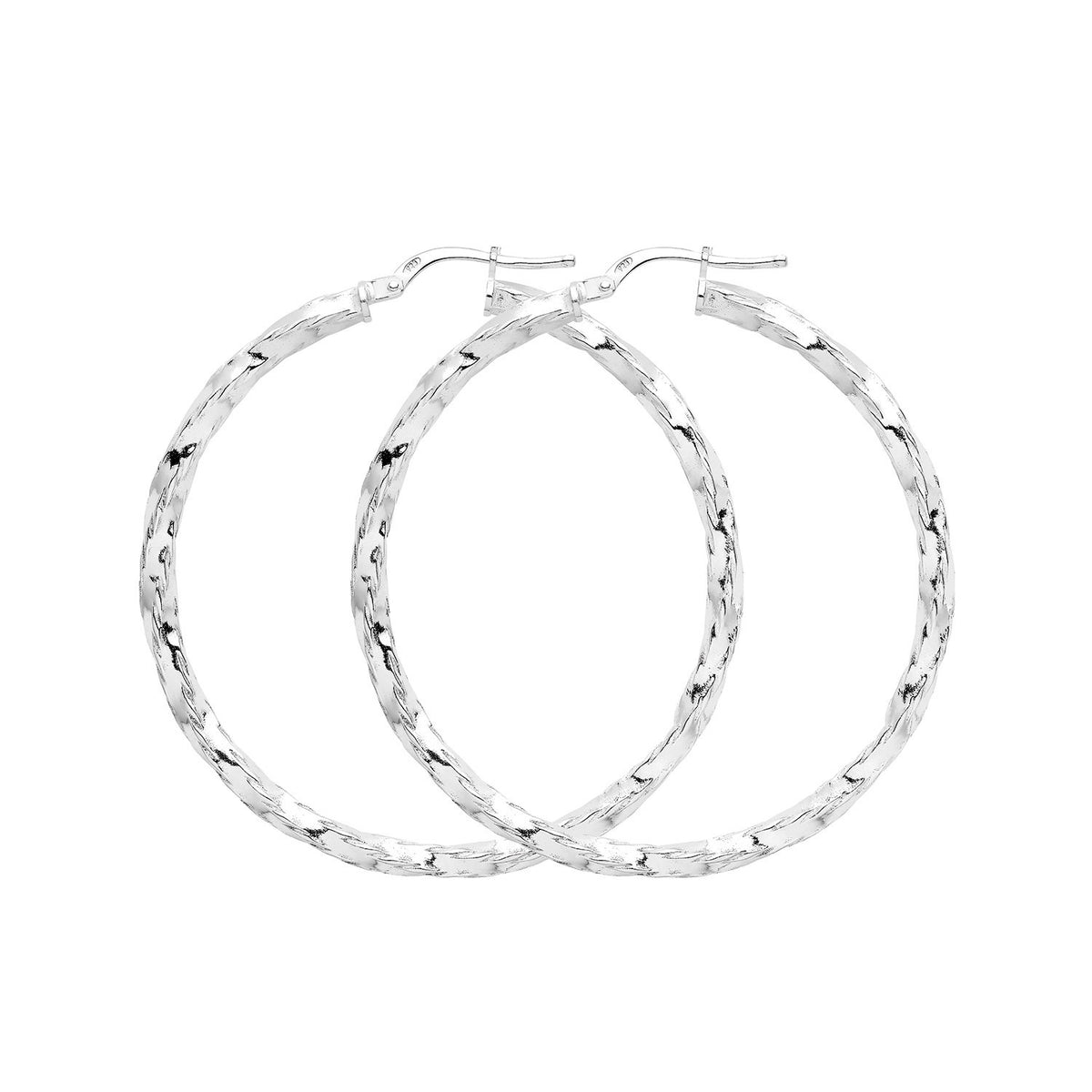 Hinged DC Sterling Silver Hoops 925 Hallmarked 10mm - 60mm Diameter