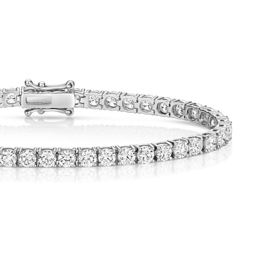 Lab Grown Diamond 18ct White Gold Tennis Bracelet Hallmarked British Made