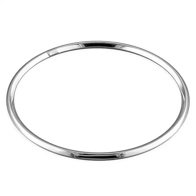 Tapered Hollow Bangle Sterling Silver 925 Hallmarked British Made Brand New