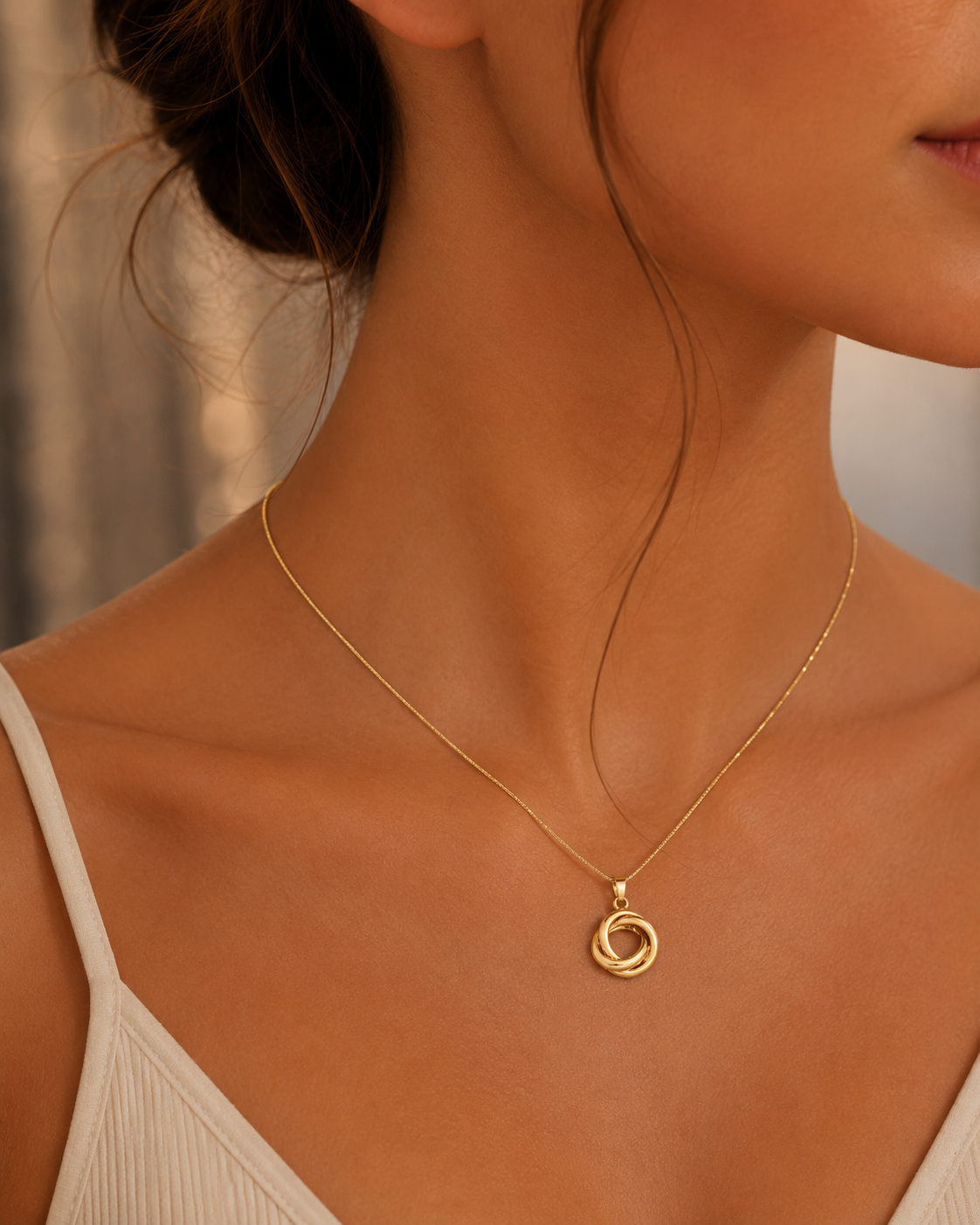 Yellow Gold Russian Pendant Twist Knot 375 Hallmarked British Made Brand New