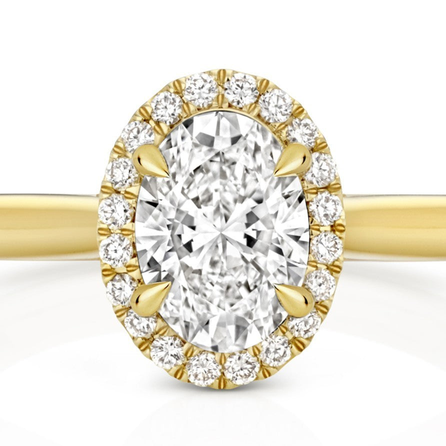 Oval Lab-Grown Diamond Engagement Ring 18ct Yellow Gold Hallmarked Sizes J - Q