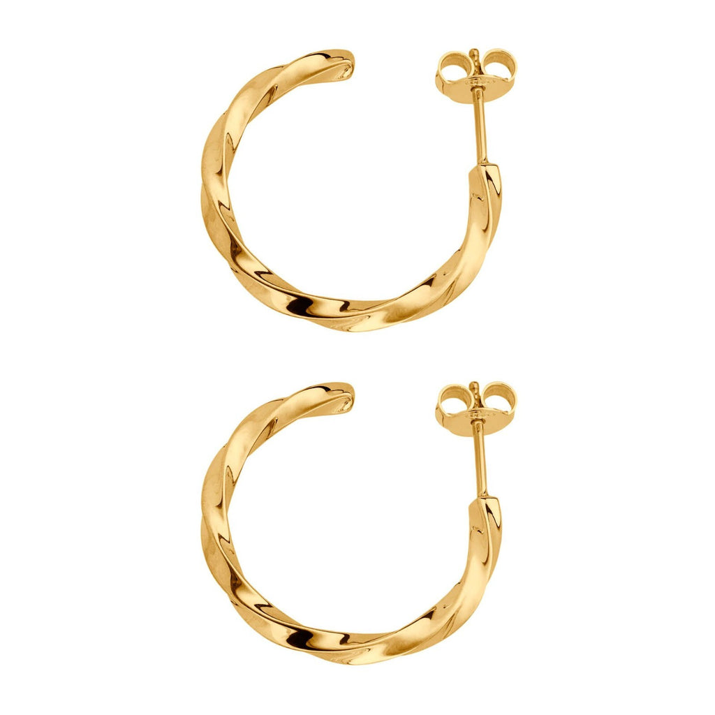 Twisted 3/4 Hoop Earrings 9ct Yellow Gold Hallmarked Brand New Boxed