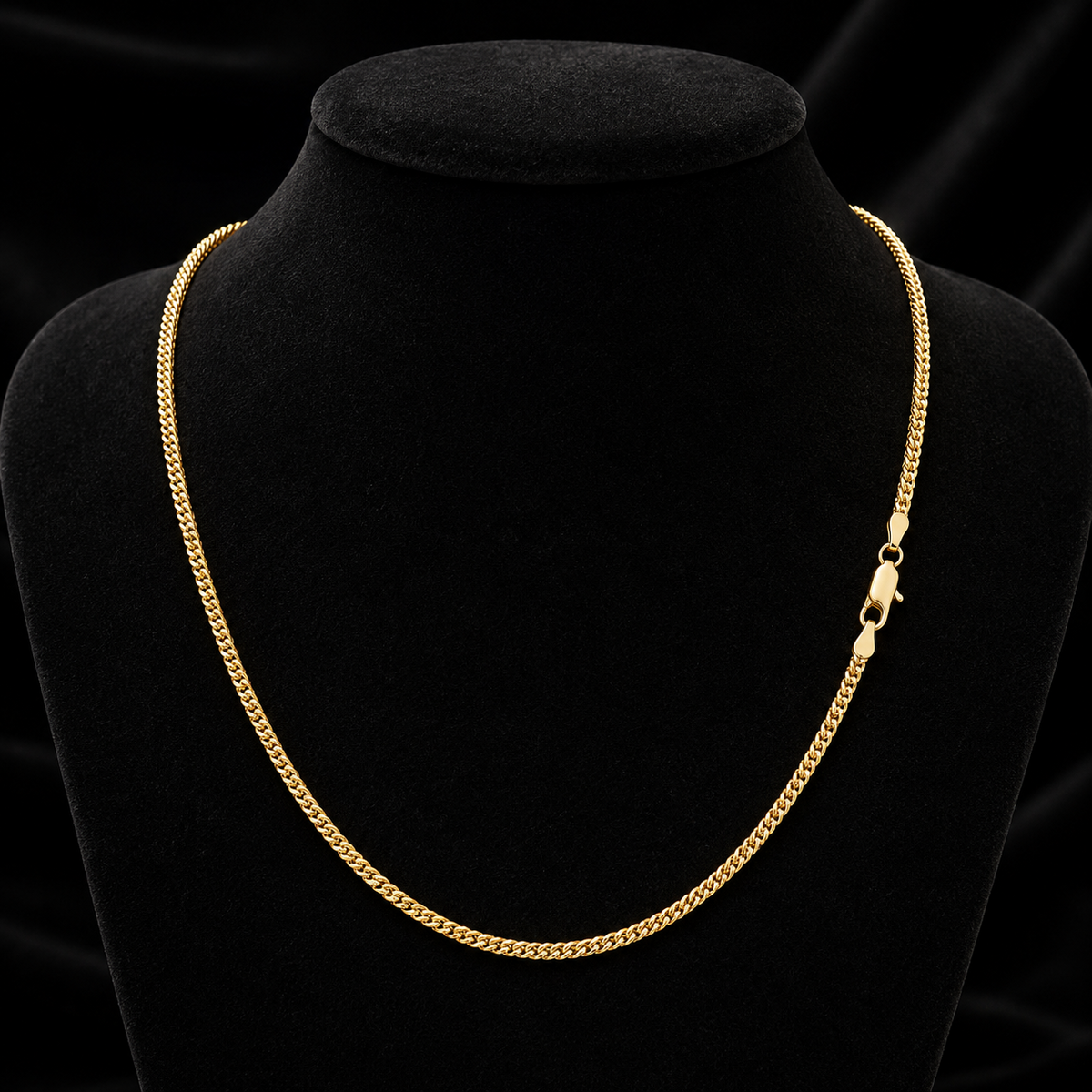 Yellow Gold Square Franco Chain British Made Fully Hallmarked 20" Weight 5.4g