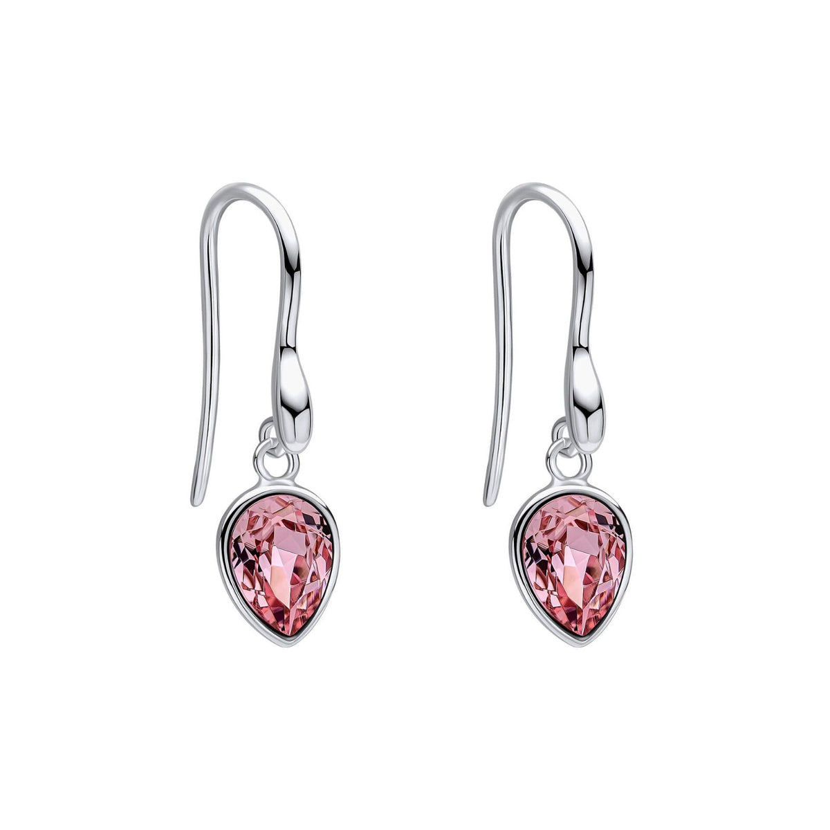 Crystal Pear Drop Earrings Sterling Silver 925 Hallmark British Made Brand New