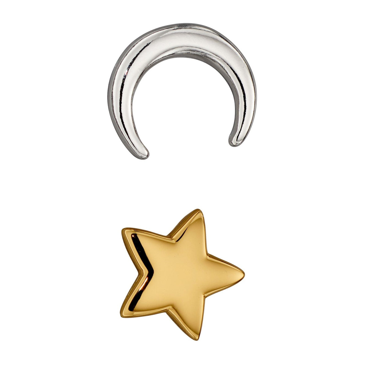 Moon And Star Stud Earrings 9ct Yellow Gold Plated Hallmarked Brand New Boxed
