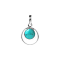 Flush Turquoise Hoop Pendant Sterling Silver 925 Hallmarked All Chain Lengths