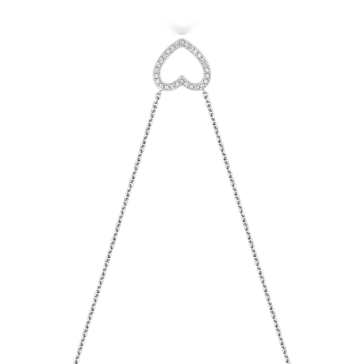 Statement Natural Diamond Heart Necklace 18ct White Gold Hallmarked British Made