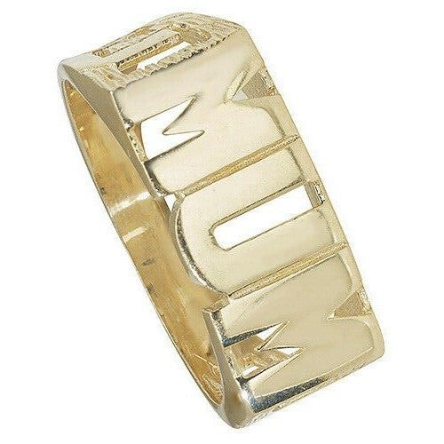 Mum Ring 9ct Yellow Gold Hallmarked Sizes British Made L - T British Made